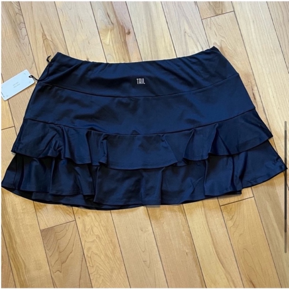 NWT Tail Activewear Doubles Skort in Black ruffle skirt and shorts size large - Picture 6 of 12